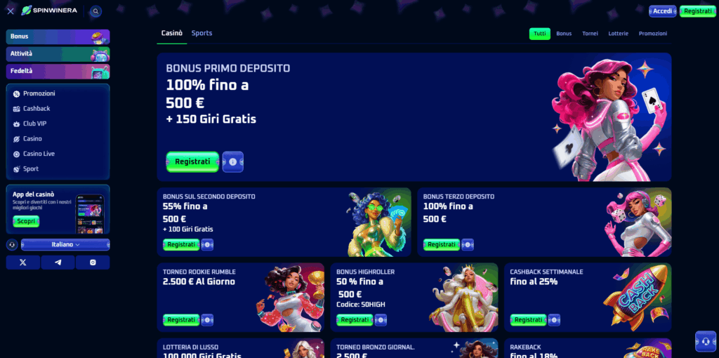 Spinwinera Casino Free Spins